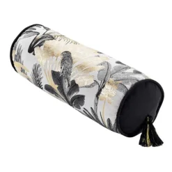 Coussin Déco à Pompons Karaba 15x40cm Gris