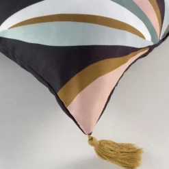 Coussin Déco à Pompons Lavinia 30x50cm Multicolore