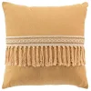 Coussin Déco Franges Janara 45x45cm Ocre