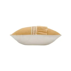 Coussin Déco Franges Janara 45x45cm Ocre