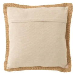 Coussin Déco Imprimé Feuille 49x49cm Naturel