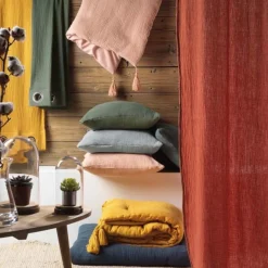 Coussin Déco Uni Angelia 40x40cm Jaune