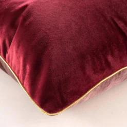 Coussin Déco Velours Noria 45x45cm Bordeaux