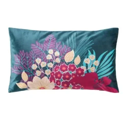 Coussin Déco Velours Winteria 30x50cm Bleu