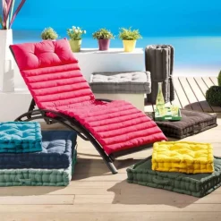 Coussin de Sol Pacifique 60x60cm Framboise