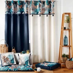 Coussin de Sol Imprimé Alianor 60x60cm Bleu