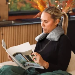 Coussin, tour de cou chauffant 50 x 12 cm - Cosy - Gris