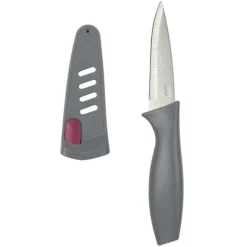 Couteau d'Office Avec Aiguiseur Allure 21cm Gris