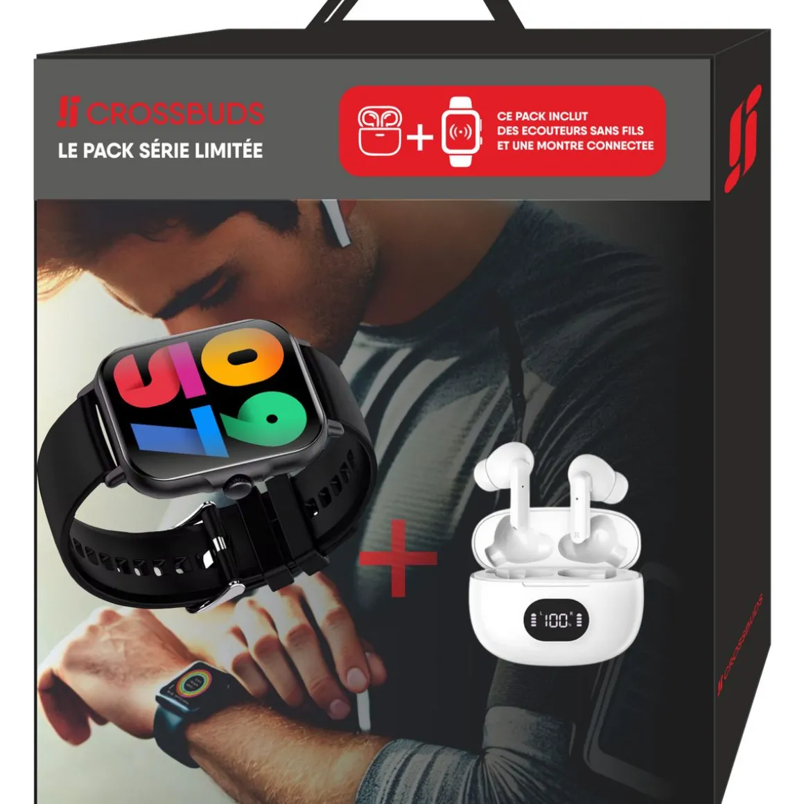 Écouteurs CrossBuds TWS + Montre connectée Swatch CR36