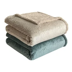 Couverture flannel et sherpa