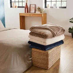 Couverture Polaire Extra Douce Coloris Bleu