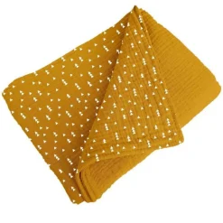 Couverture pour Bébé Coton 75x75cm Moutarde