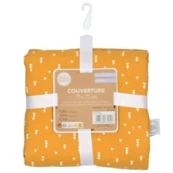 Couverture pour Bébé Coton 75x75cm Moutarde