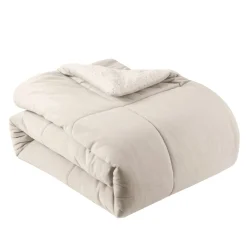 Couvre lit matelassé double face velours/sherpa BIEN CHEZ SOI