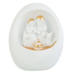 Crèche de Noël Design 3 Sujets 19cm Blanc