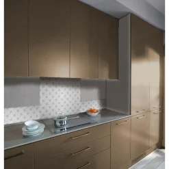 Crédence adhésive en aluminium Carreaux - L. 70 x l. 40 cm - Gris