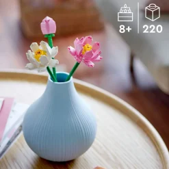 Creator 40647 Les Fleurs de Lotus, Kit de Construction pour Filles et Garçons Dès 8 Ans, avec 3 Fleurs Artificielles