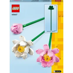 Creator 40647 Les Fleurs de Lotus, Kit de Construction pour Filles et Garçons Dès 8 Ans, avec 3 Fleurs Artificielles