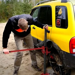 Cric agricole manuel - cric de fosse - 3 tonnes 120 cm - acier noir rouge