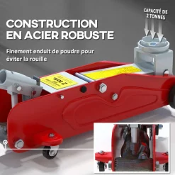 Cric de levage hydraulique - cric de levage réglable 12-30 cm métal rouge noir