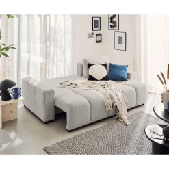 Crocus - canapé d'angle réversible - 4 places - convertible avec coffre - en fausse fourrure