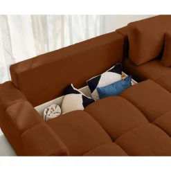 Crocus - canapé d'angle réversible - 4 places - convertible avec coffre - en fausse fourrure