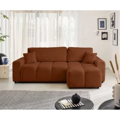 Crocus - canapé d'angle réversible - 4 places - convertible avec coffre - en fausse fourrure