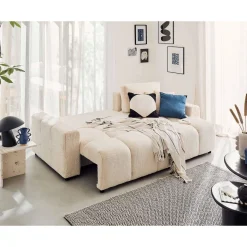 Crocus - canapé d'angle réversible - 4 places - convertible avec coffre - en fausse fourrure