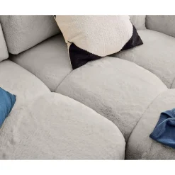 Crocus - canapé d'angle réversible - 4 places - convertible avec coffre - en fausse fourrure