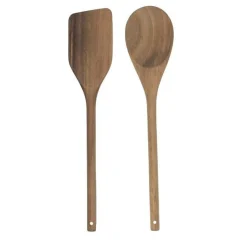 Cuillère & Spatule en Bois Acacia 30cm Marron