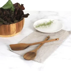 Cuillère & Spatule en Bois Acacia 30cm Marron