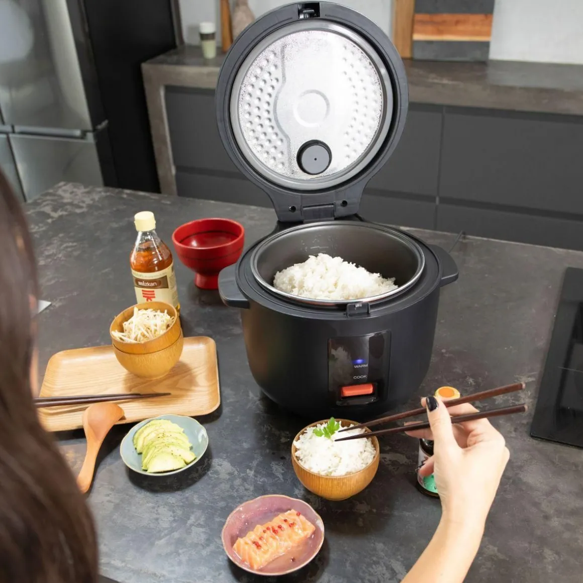 Cuiseur à riz 400w 1.2l noir - DOC298