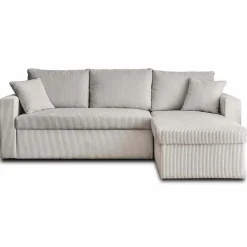 Cyrus - canapé d'angle réversible 4 places - convertible avec coffre - en velours côtelé