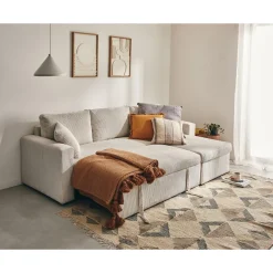 Cyrus - canapé d'angle réversible 4 places - convertible avec coffre - en velours côtelé