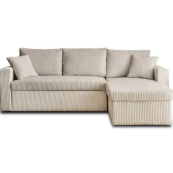 Cyrus - canapé d'angle réversible 4 places - convertible avec coffre - en velours côtelé