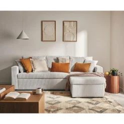 Cyrus - canapé d'angle réversible 4 places - convertible avec coffre - en velours côtelé