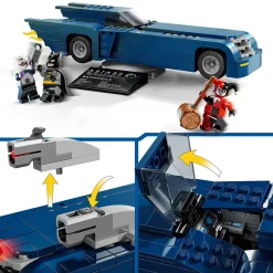 DC Comics Batman - Batman Avec la Batmobile Contre Harley Quinn et Mr. Freeze - Véhicule de la Série TV d'Animation