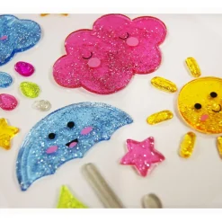 Décoration de fenêtre en gel - Météo- Paillettes