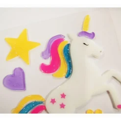 Décoration de fenêtre en gel - Licorne - Paillettes