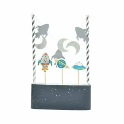 Décoration de Gâteau Espace 25cm Bleu