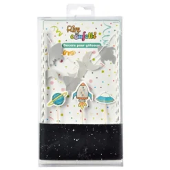 Décoration de Gâteau Espace 25cm Bleu