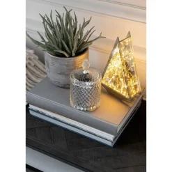 Décoration Lumineuse Led Triangle 25cm Gris & Or