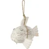 Décoration Murale Suspension Poisson 28cm Blanc