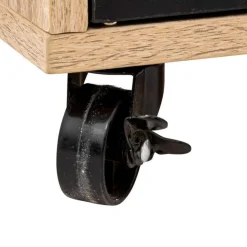 Desserte de Cuisine 2 Portes Aliaj 80cm Beige & Noir