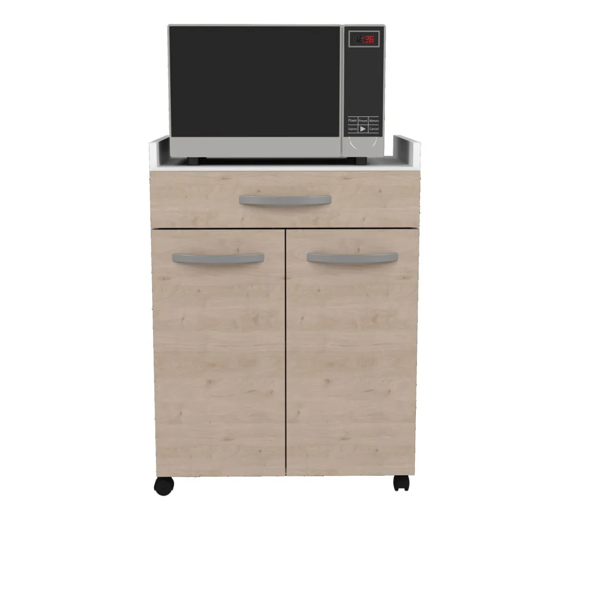 Desserte de cuisine avec roulettes 2 portes 1 tiroir L60cm ZAK