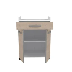 Desserte de cuisine avec roulettes 2 portes 1 tiroir L60cm ZAK