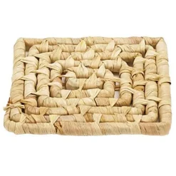 Dessous de Plat Carré Tressé 15cm Beige