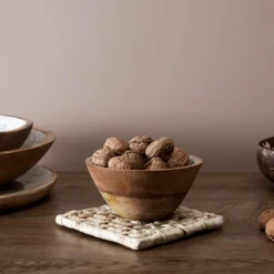 Dessous de Plat Carré Tressé 15cm Beige