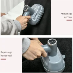 Défroisseur à vapeur portable 1200 W 2 niveaux de vapeur avec réservoir d'eau 100 ml amovible - steamer chauffage rapide - gris