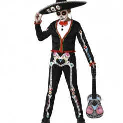 Déguisement squelette mariachi mexicain - Garçon - 5/6 ans (110 à 116 cm)